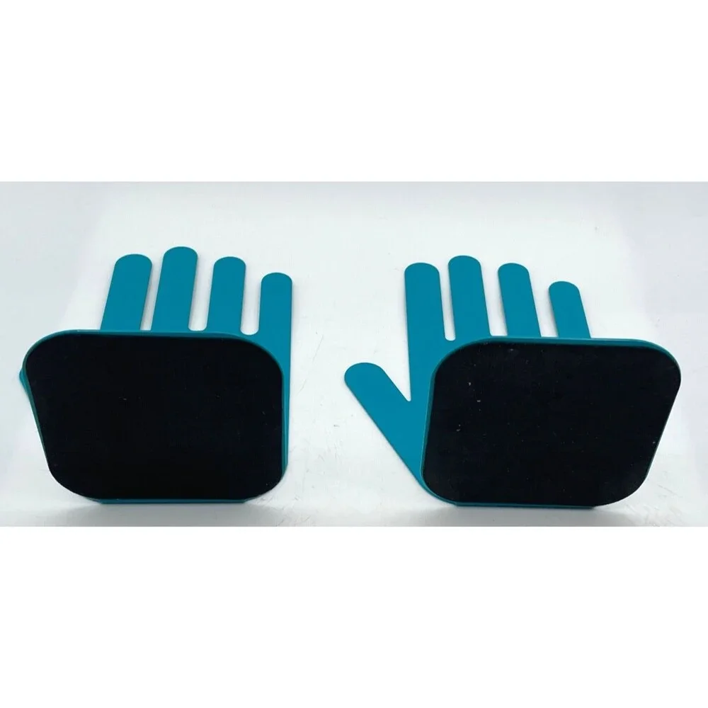 Jonathan Adler Hand Bookends Teal Blue Metal Sculptural Modern Retired Pair